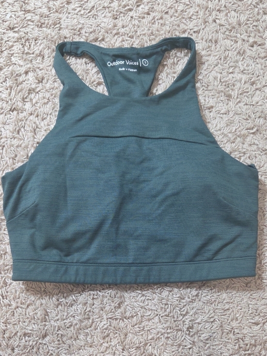 Outdoor Voices Other - Outdoor Voices Deep Green High Neck Sports Bra With Removable Padding, Sz SM